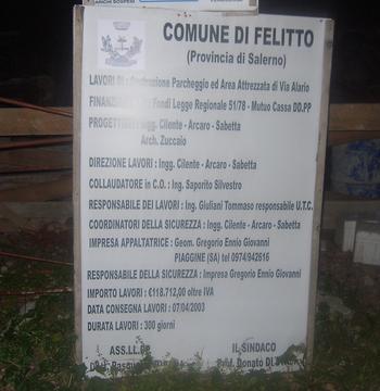 tabella lavori parchieggio